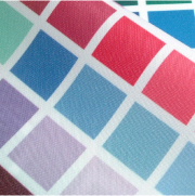 1枚の布に多くの色を染色しています。